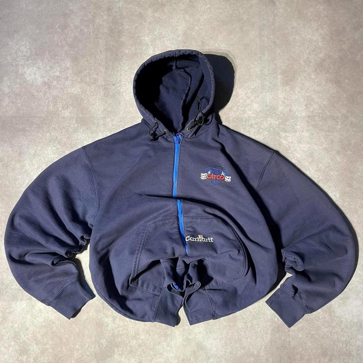 Vintage Carhartt Hoodie Embroidered Spellout Sweater Workwear Hoodie – Easygoing Wear · Perfect For Daily Wear