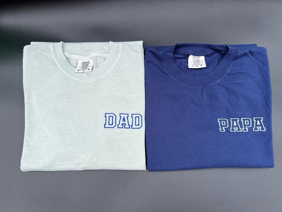 Embroidered Custom Dad Papa T Shirt Fathers Day Gift Personalized Shirts Minimalist Embroidered Dad Tshirt Gift for Dad Graphic Tee – Aesthetic Look · Top Pick For Any Outfit