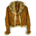 Vintage Y2K Bebe Women39s Leather Jacket Medium Brown Faux Fur Graphic Tee – Cozy Vibes · Trending Graphic Apparel