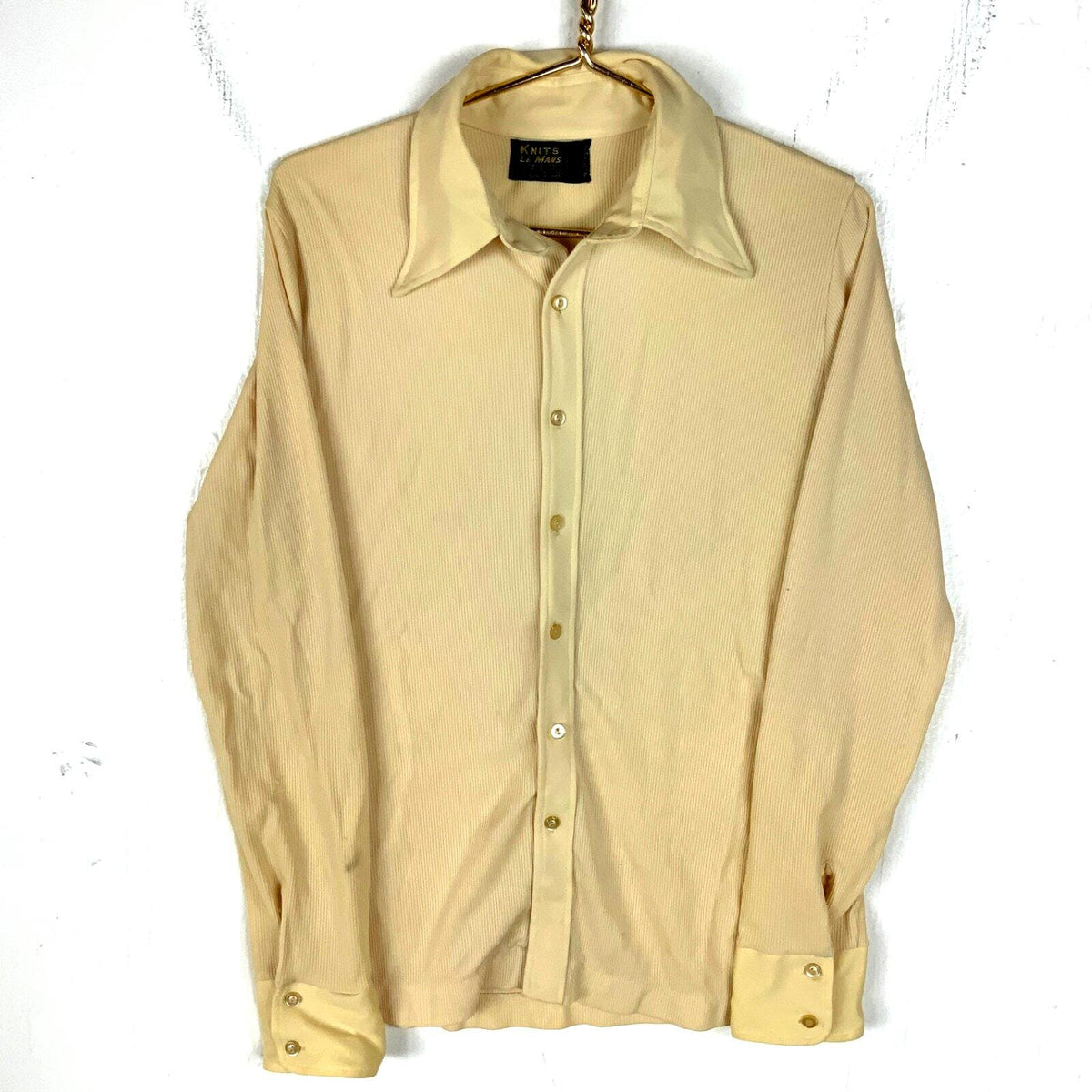 Vintage 1970s Long Sleeve Shirt Small Yellow Button Up Ribbed Graphic Tee – Feel-Good Design · Great Gift For Fans