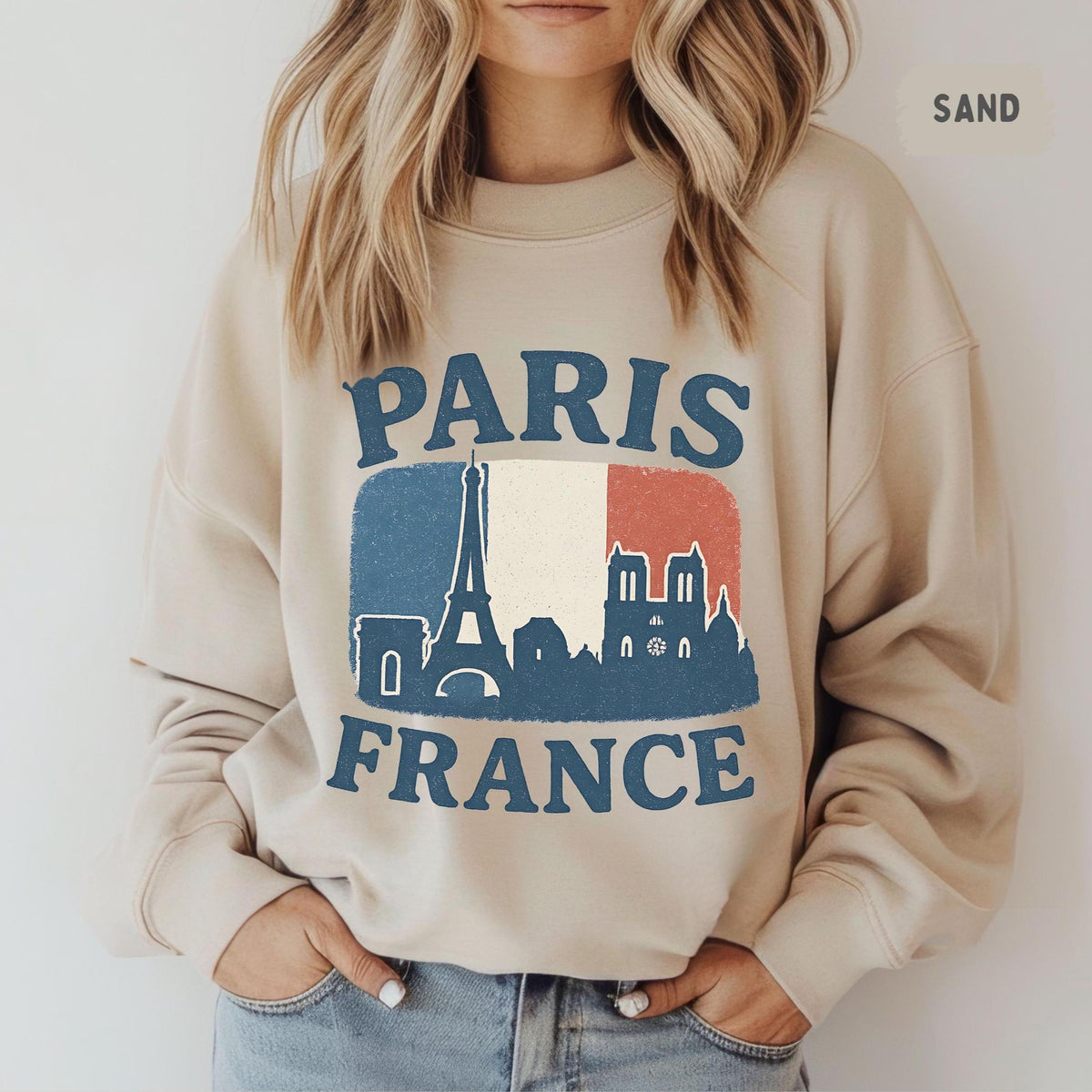 Vintage Paris France Sweatshirt Eiffel Tower Jumper French Travel Crewneck Retro Parisian Pullover Gift for Traveler Paris Lover Sweatshirt – Warm & Stylish · Top Pick For Any Outfit