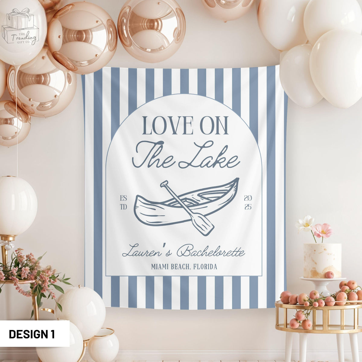 Love On The Lake Bachelorette Banner Custom Camping Tapestry Personalized Lake Bach Party Decor Girl Trip Weekend Bridal Shower Welcome Sign Graphic Tee – Easygoing Wear · Top Pick For Any Outfit