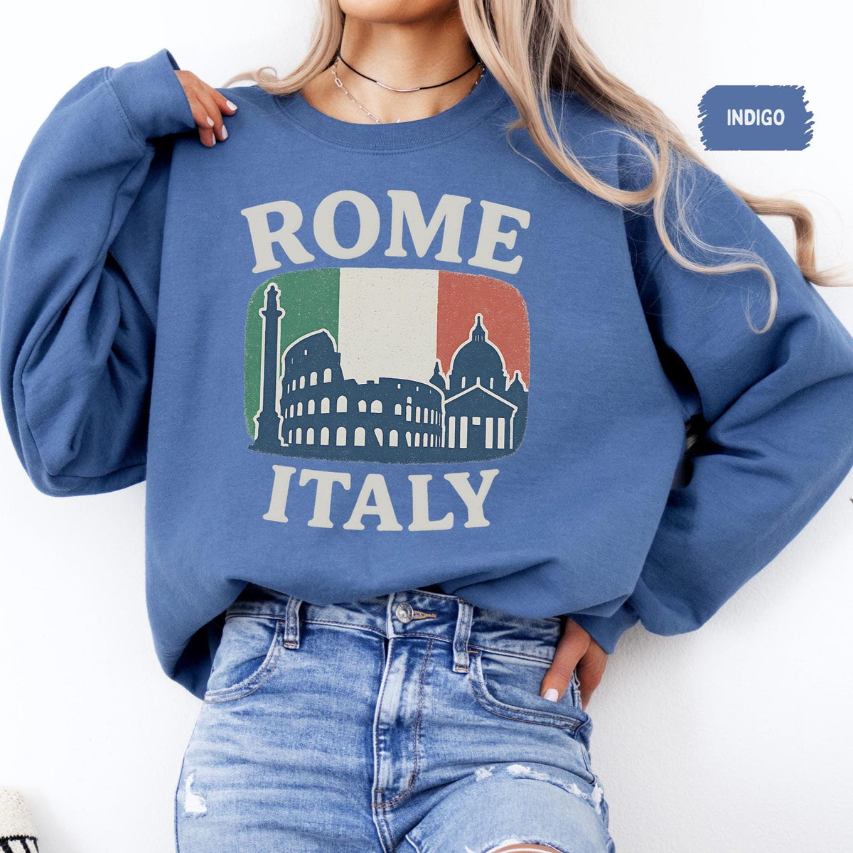 Vintage Rome Italy Sweatshirt Travel Crewneck Jumper Unisex Pullover Italian Tourist Apparel Historical City Graphic gift Italy Flag Sweatshirt – Bold Style · Perfect For Daily Wear