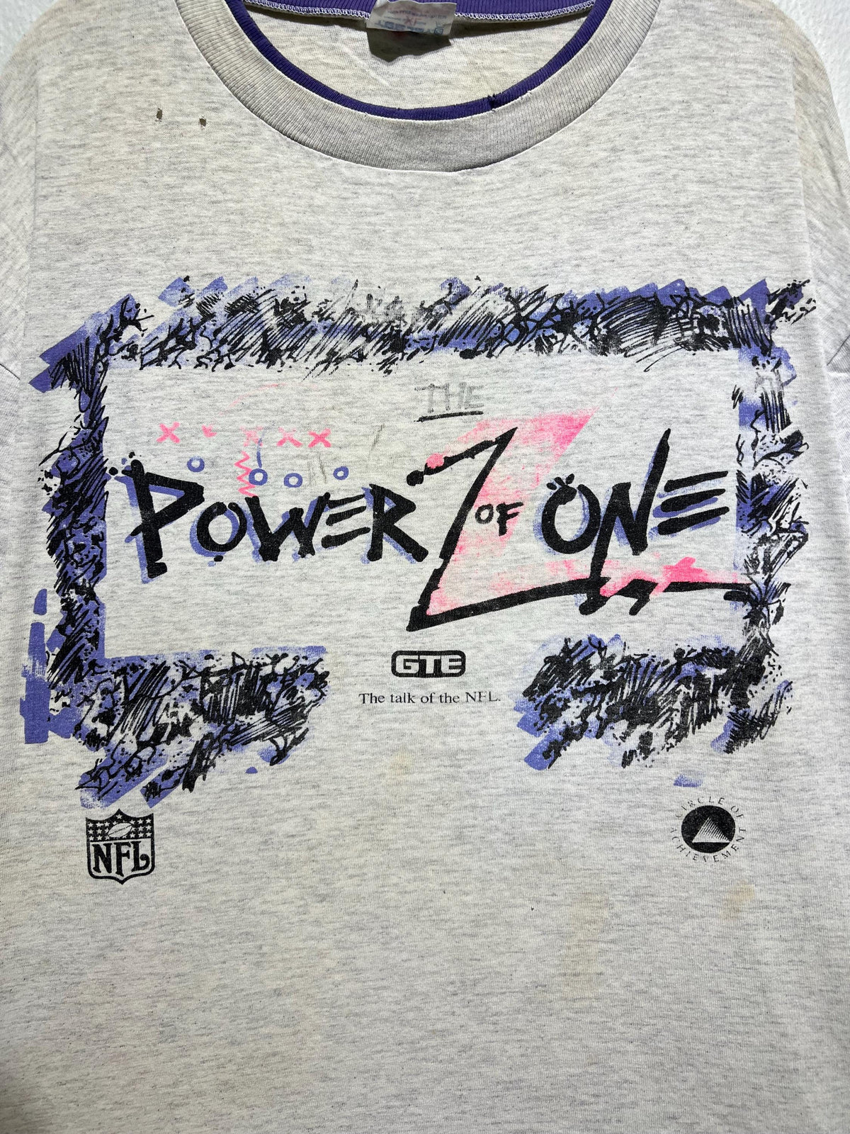 Vintage 90s Power of One GTE NFL T Shirt The Talk of the Nfl Abstract Paint Sketch Street Style Sports Campaign Tee Rare Design XL Graphic Tee – Aesthetic Look · Must-Have Style