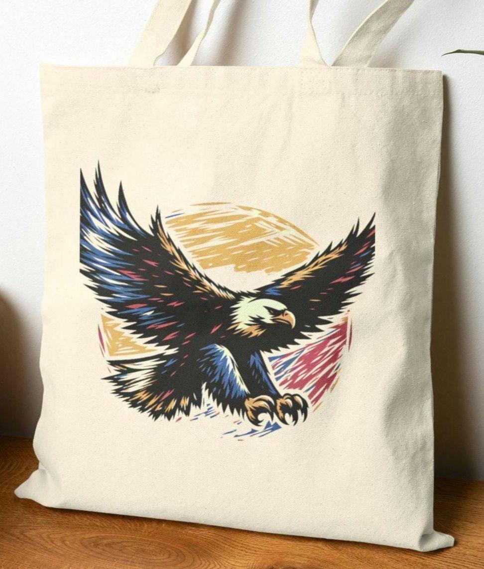 Patriotic Eagle Tote Bag American Flag Carryall Fourth of July Shoulder Bag Independence Day Purse Red White Blue Handbag USA Patriotic Tote Bag – Soft Feel · Great Gift For Fans