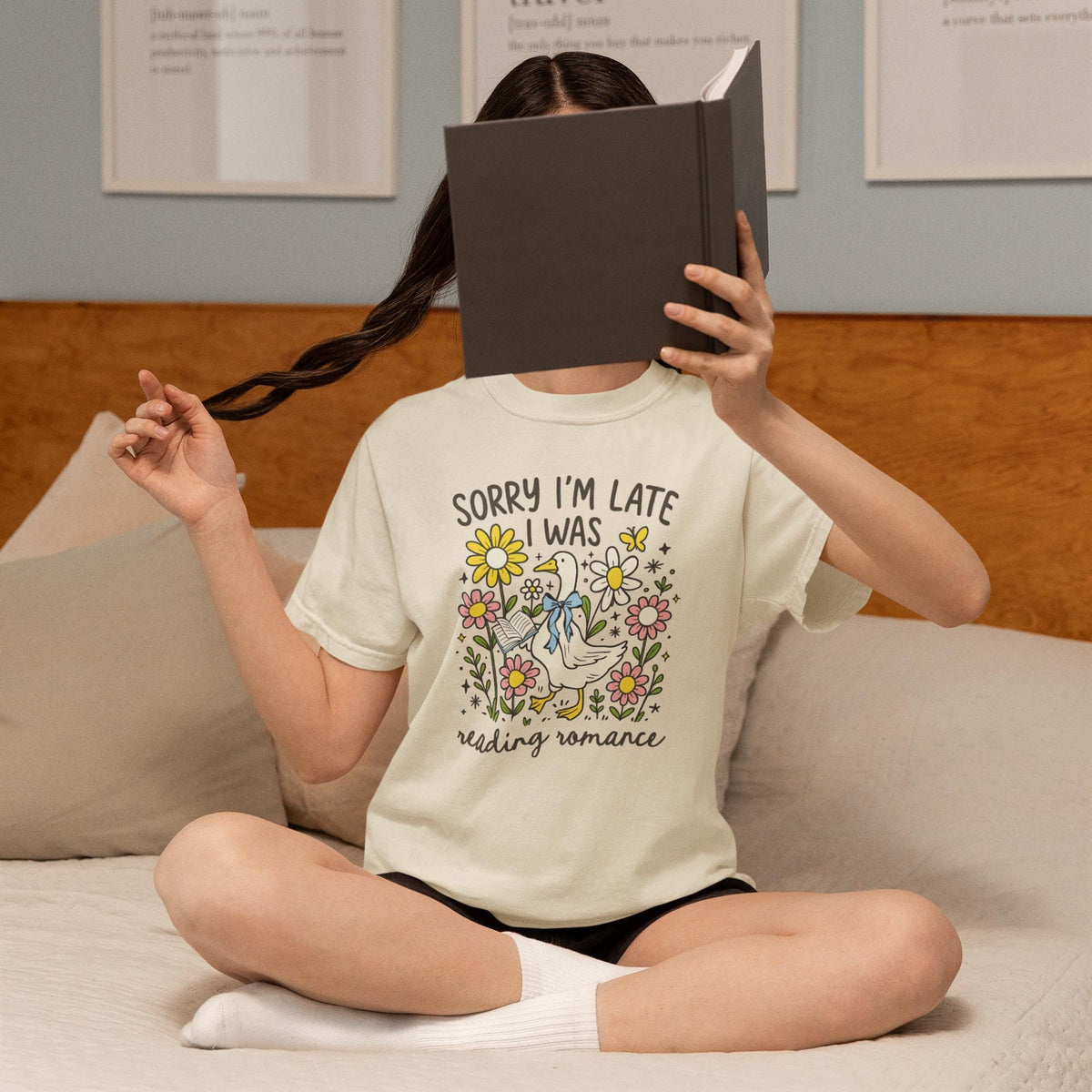 Romance Reader Tee Shirt for Animal Lover Who Loves Flowers and Reading Romance Books Cute Bookish Shirt with Silly Goose Romance Bookworm Graphic Tee – Bold Style · Must-Have Style