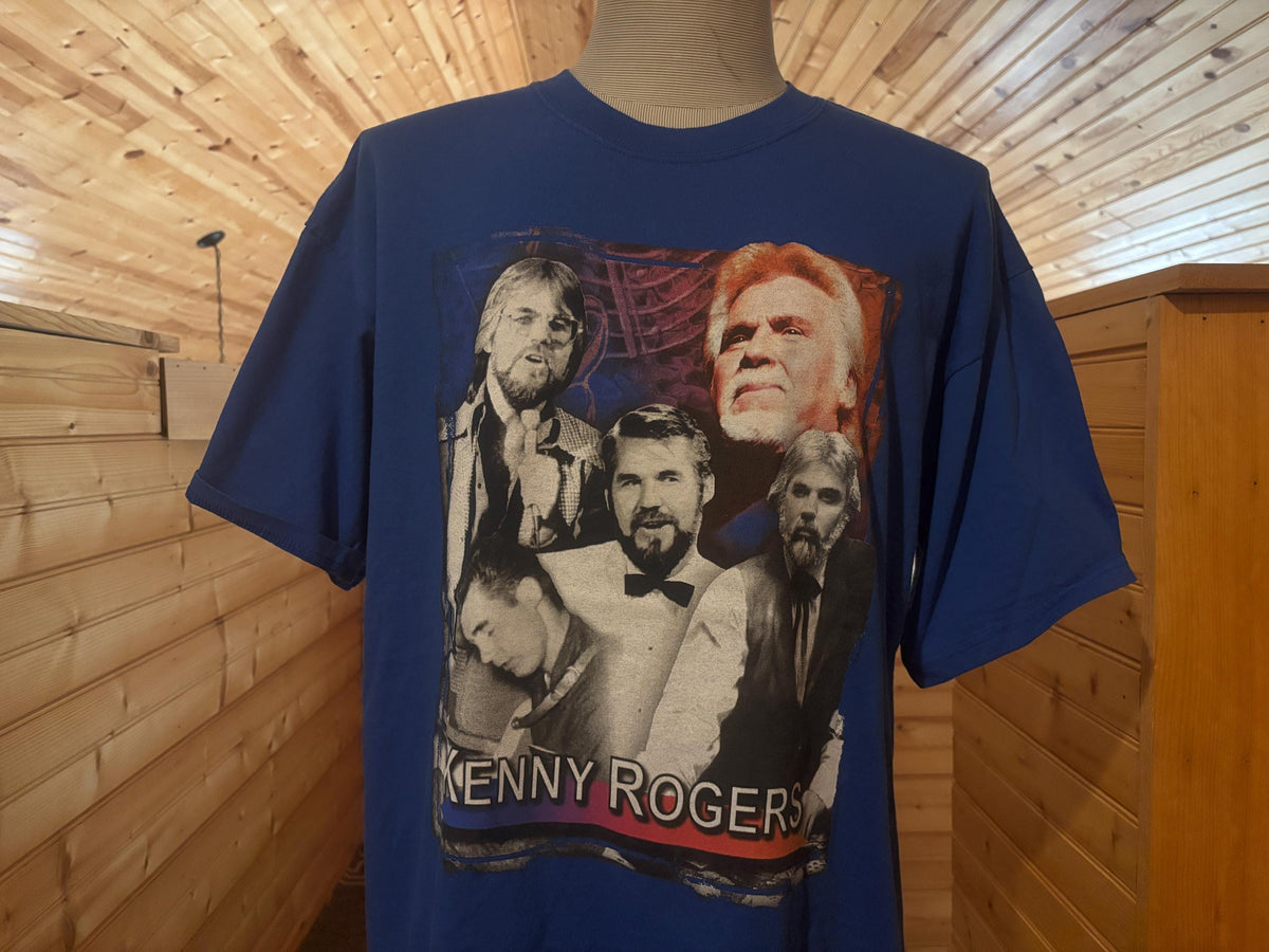 Vintage 2000s Kenny Rogers Musician Country Singer Tshirt XXL Graphic Tee – Warm & Stylish · Perfect For Daily Wear
