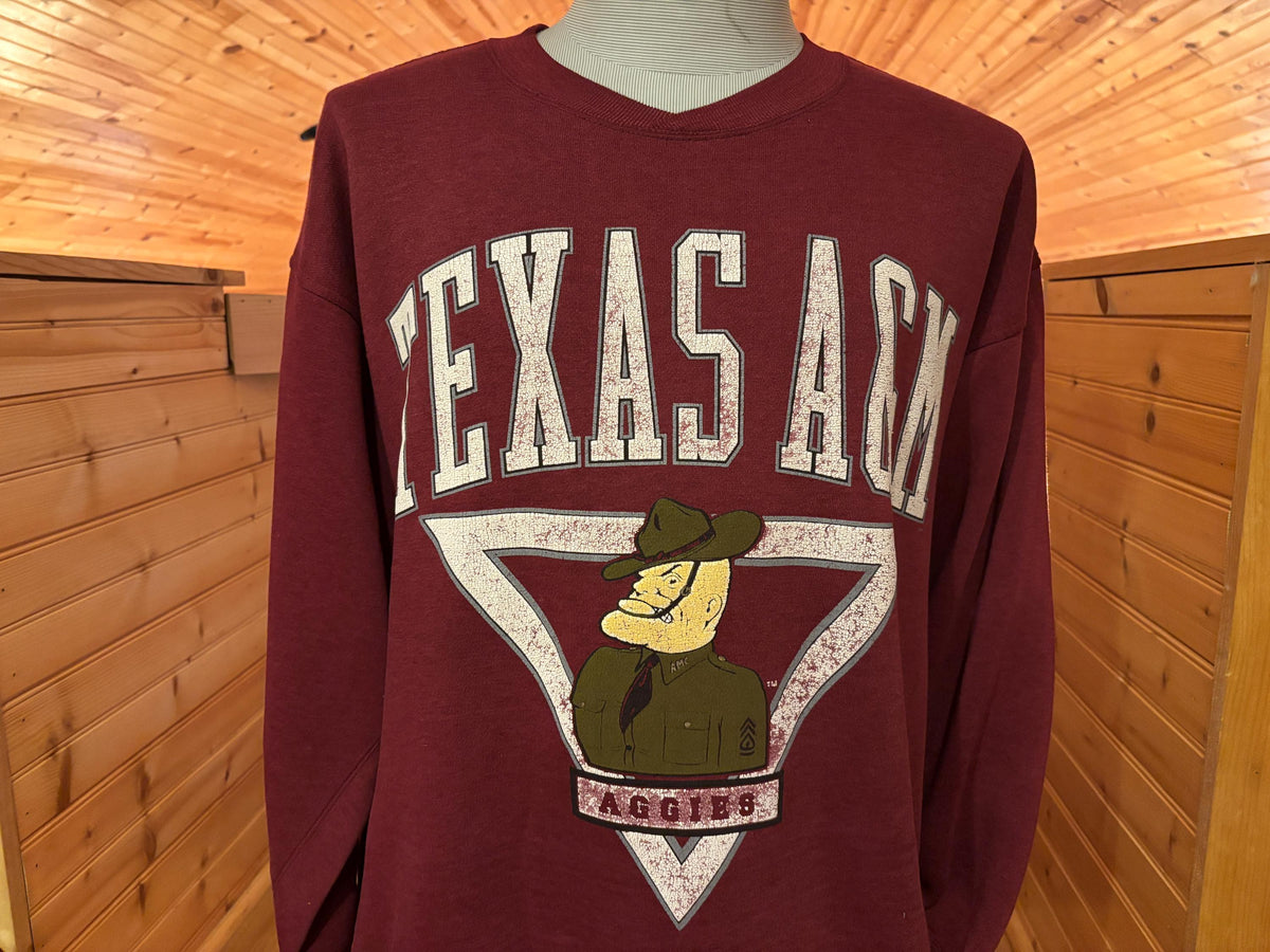 Vintage 90s Texas AM University Aggies SARGE Red Crewneck Sweatshirt XXL Sweatshirt – Fan Favorite · Great Gift For Fans