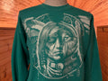 Vintage 90s Native American And Wolf Spiritual Tribal Green Crewneck Sweatshirt L Sweatshirt – Soft Feel · Top Pick For Any Outfit