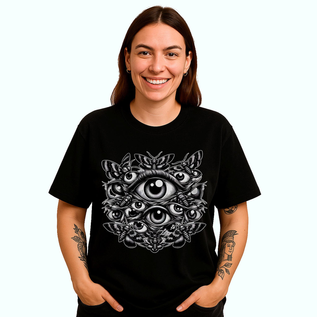Odd Moths Eyeballs T Shirt Weirdcore Insects Tee Dark Gothic Cryptid Gift Graphic Tee – Soft Feel · Great Gift For Fans