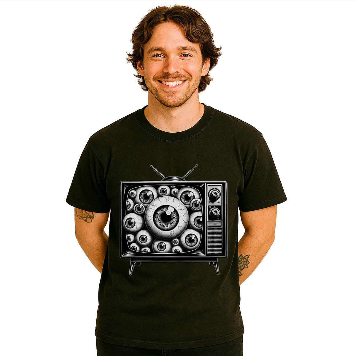 Weird TV Eyeballs T Shirt Odd Eyes Hypnotic Weirdcore Tee Strange Television Gift Graphic Tee – Cozy Vibes · Top Pick For Any Outfit