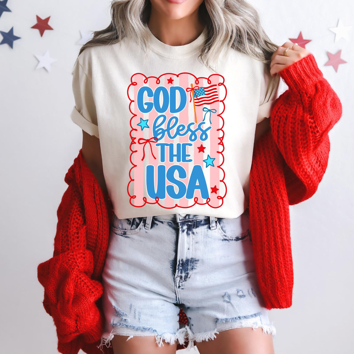 God Bless the USA July 4th Shirt July 4th Tee Independence Day Shirt 4th of July Party TShirt Trendy Usa Celebration Graphic Tee – Easygoing Wear · Perfect For Daily Wear
