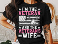 Im The Veteran And The Veterans Wife T Shirt Military Wife Tee Patriotic T Shirt American Flag Shirt Gift for Wife Veterans Day Tee Graphic Tee – Easygoing Wear · Perfect For Daily Wear