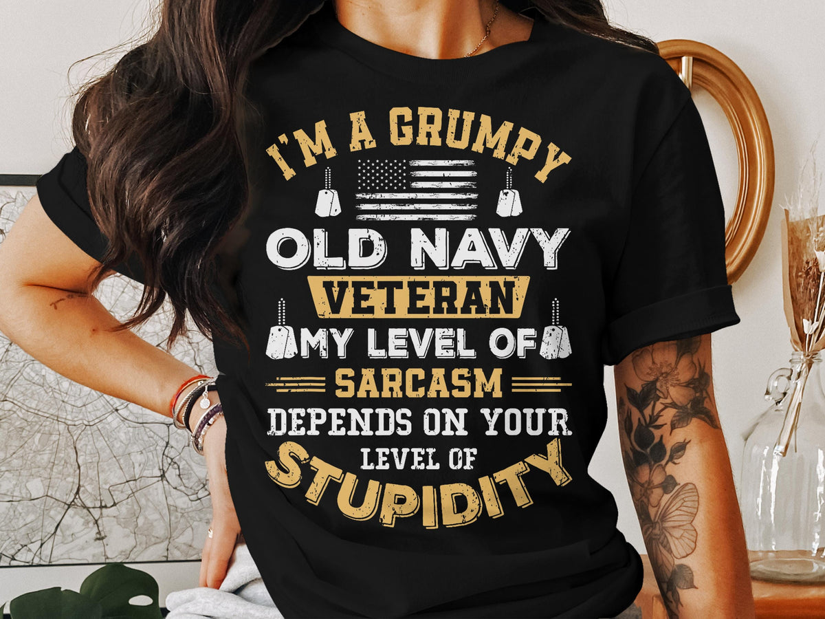 Grumpy Old Navy Veteran T Shirt Funny Sarcastic Tee Military Humor US Navy Gift Veteran Pride Patriotic Shirt Navy T Shirt Graphic Tee – Feel-Good Design · Top Pick For Any Outfit