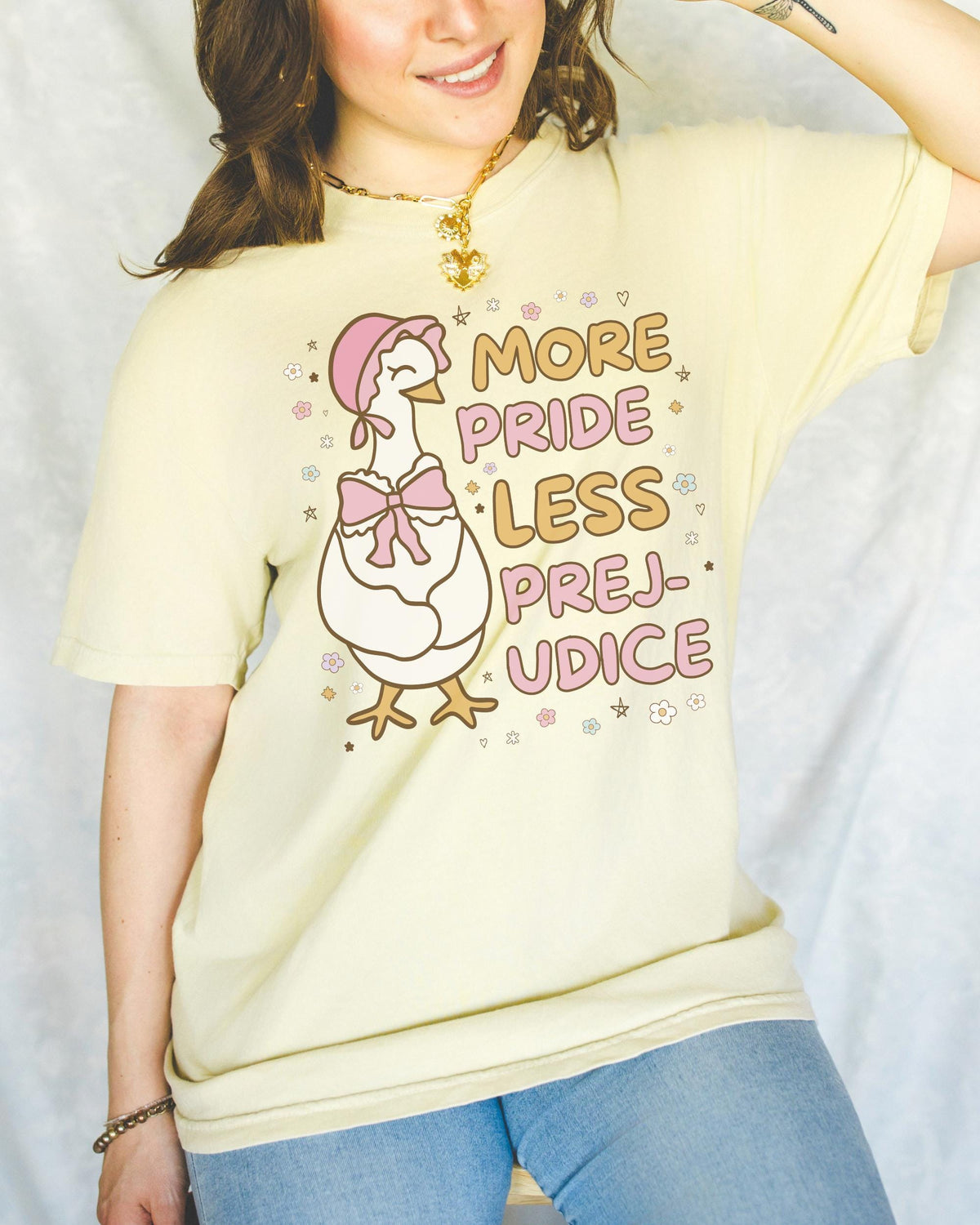 More Pride Less Prejudice Cute Bookish Pride Month TShirt for LGBTQ Ally Book Lover Gift Idea for Lesbian Who Loves Jane Austen Novels Graphic Tee – Everyday Comfort · Top Pick For Any Outfit