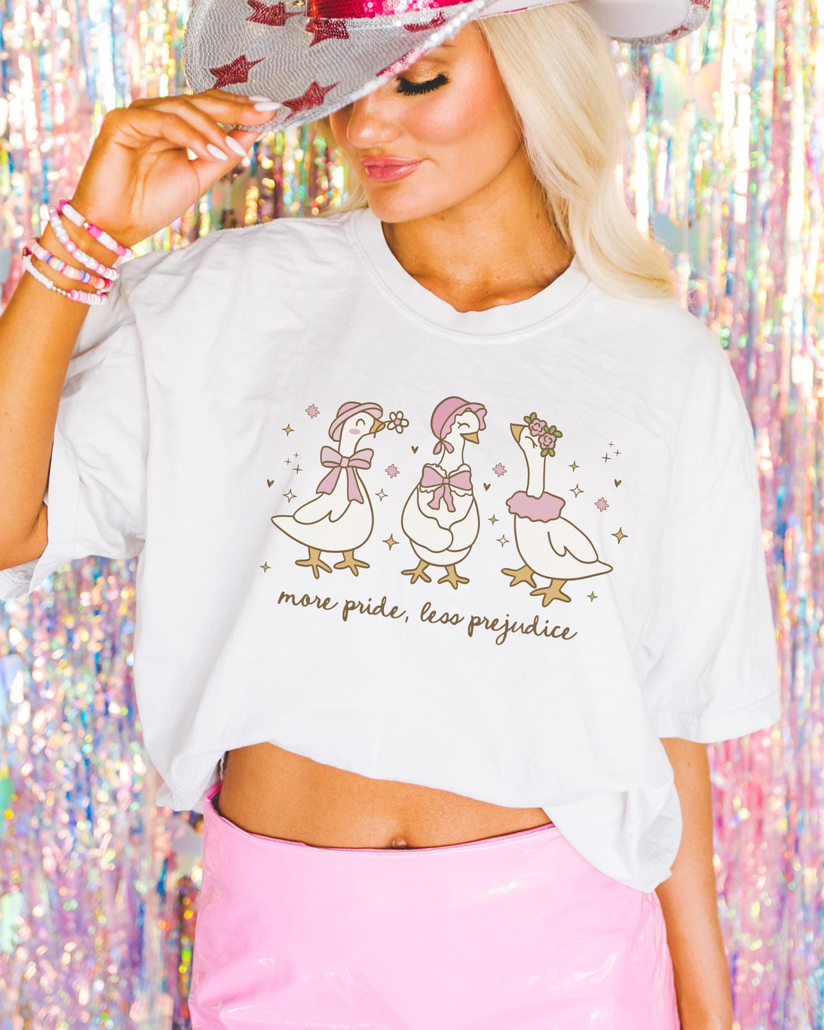 More Pride Less Prejudice Cute Bookish Pride Month TShirt for LGBTQ Ally Book Lover Gift Idea for Lesbian Silly Goose Jane Austen Tee Graphic Tee – Easygoing Wear · Must-Have Style