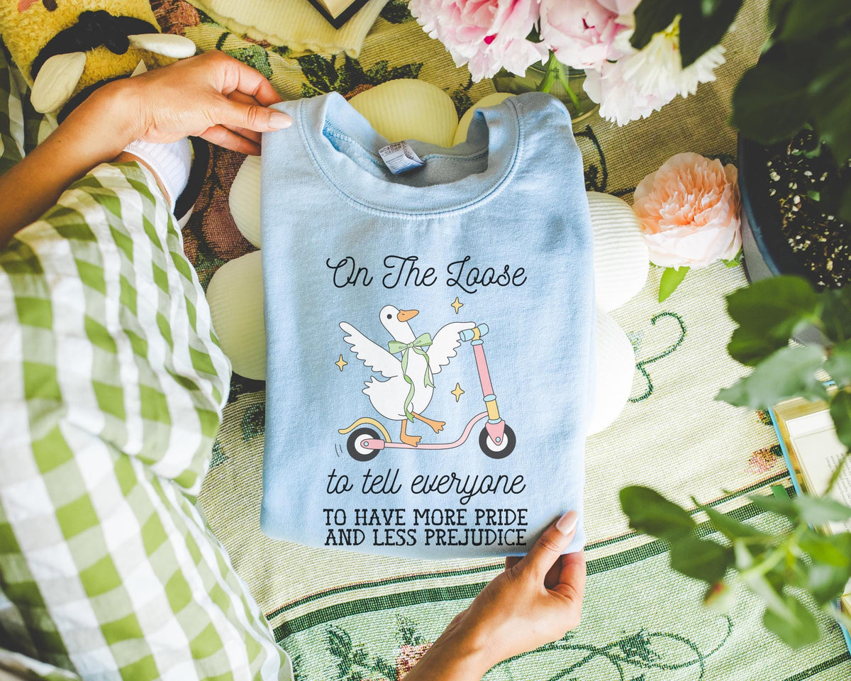 Pride and Prejudice LGBTQ Sweatshirt for Animal Lover Silly Goose 90s Aesthetic Crewneck for Pride Month Gay Rights Jane Austen Shirt Sweatshirt – Cozy Vibes · Great Gift For Fans