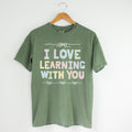 Cute Teacher Tee Shirt with Funny Saying for Elementary School Teacher or Teaching Aide I Love Learning With You Colorful 90s Aesthetic Graphic Tee – Premium Graphic · Perfect For Daily Wear