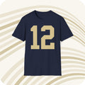 Throwbackmax Roger Stahbach Navy Midshipmen 12 NCAA Jersey T Shirt Front Back Print Jersey – Aesthetic Look · Great Gift For Fans