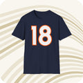 Throwbackmax Payton Manning 18 Denver Broncos NFL Jersey T Shirt Front Back Print Jersey – Easygoing Wear · Perfect For Daily Wear