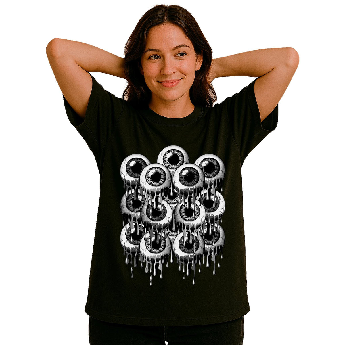 Creepy Dripping Eyes T Shirt Melting Weirdcore Tee Surreal Goth Style Gift Graphic Tee – Premium Graphic · Great Gift For Fans