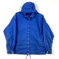 Vintage 1970s Distressed Windbreaker Jacket Size Medium Blue Hooded Full Zip Graphic Tee – Aesthetic Look · Trending Graphic Apparel