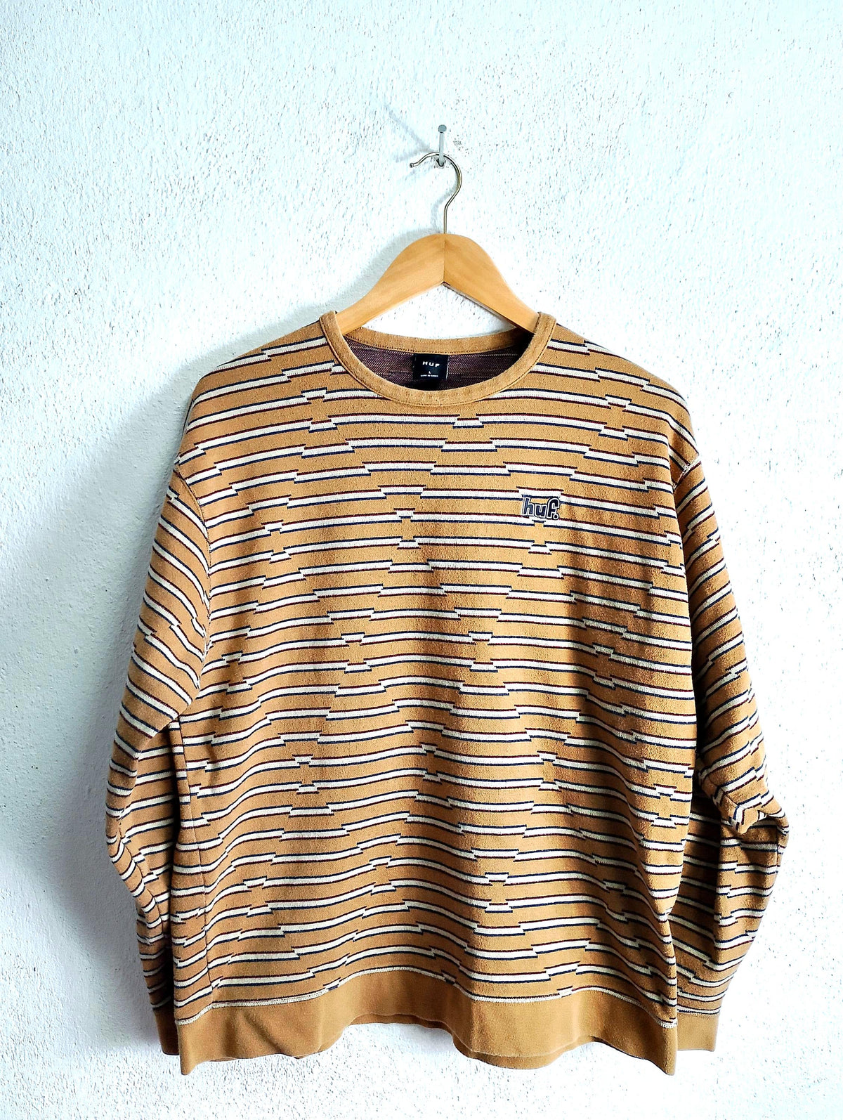 Huf striped crewneck sweatshirt ML Sweatshirt – Bold Style · Great Gift For Fans