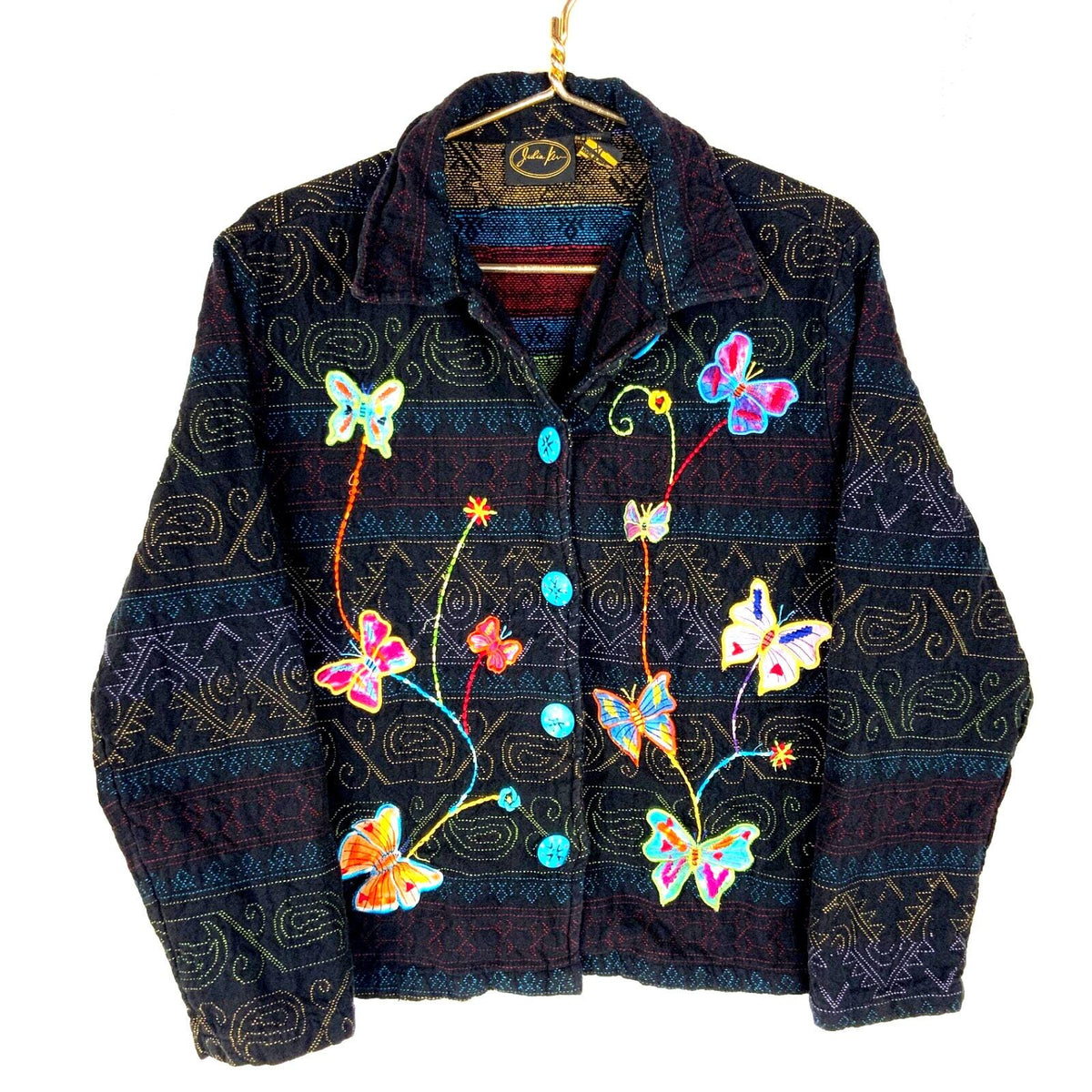 Vintage Julia Kim Women39s Blazer Jacket XL Black Embroidered 90s Graphic Tee – Cozy Vibes · Trending Graphic Apparel