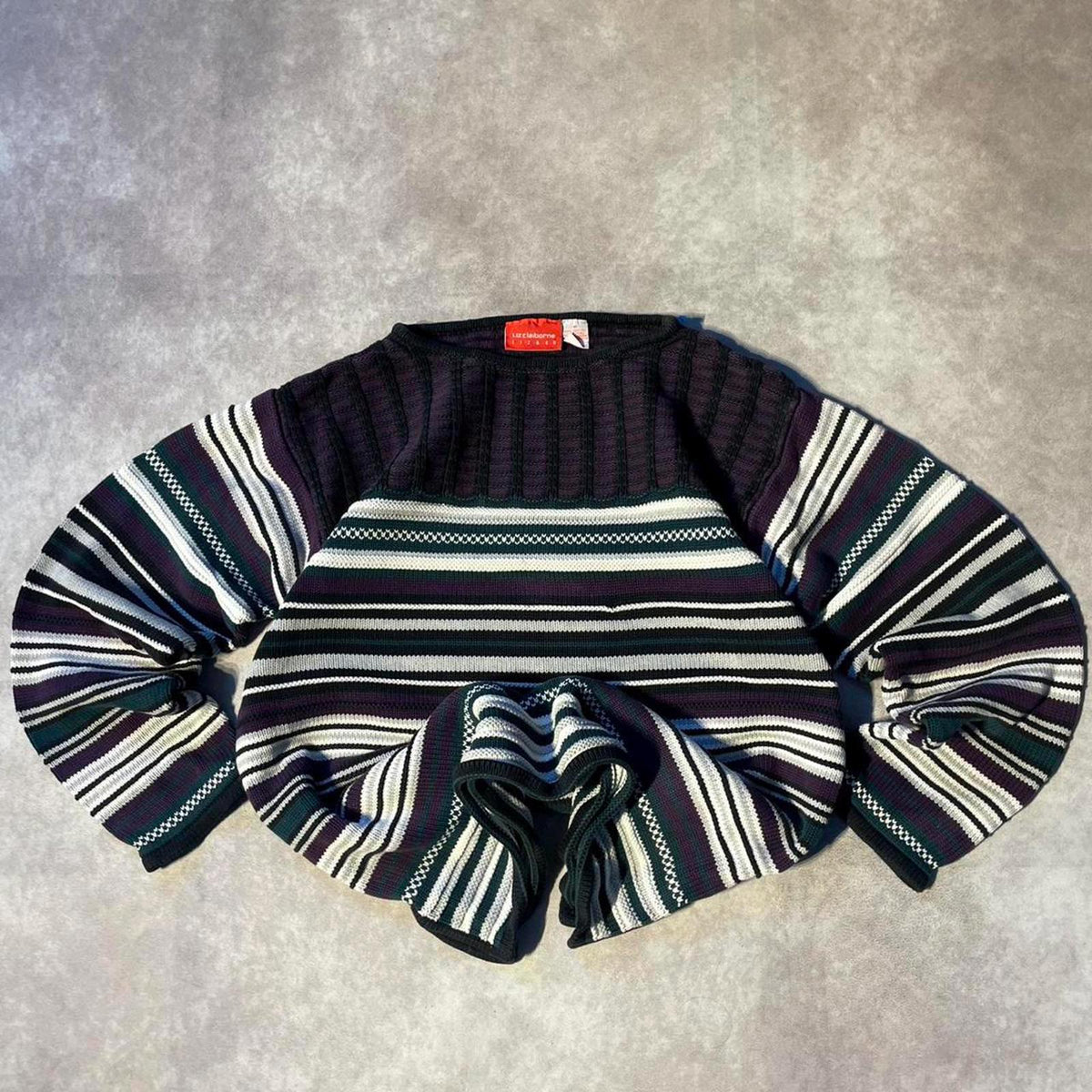 Vintage 3D Knit Sweater Striped Pattern Outdoors Grandma Y2K Summer Essential Graphic Tee – Soft Feel · Must-Have Style