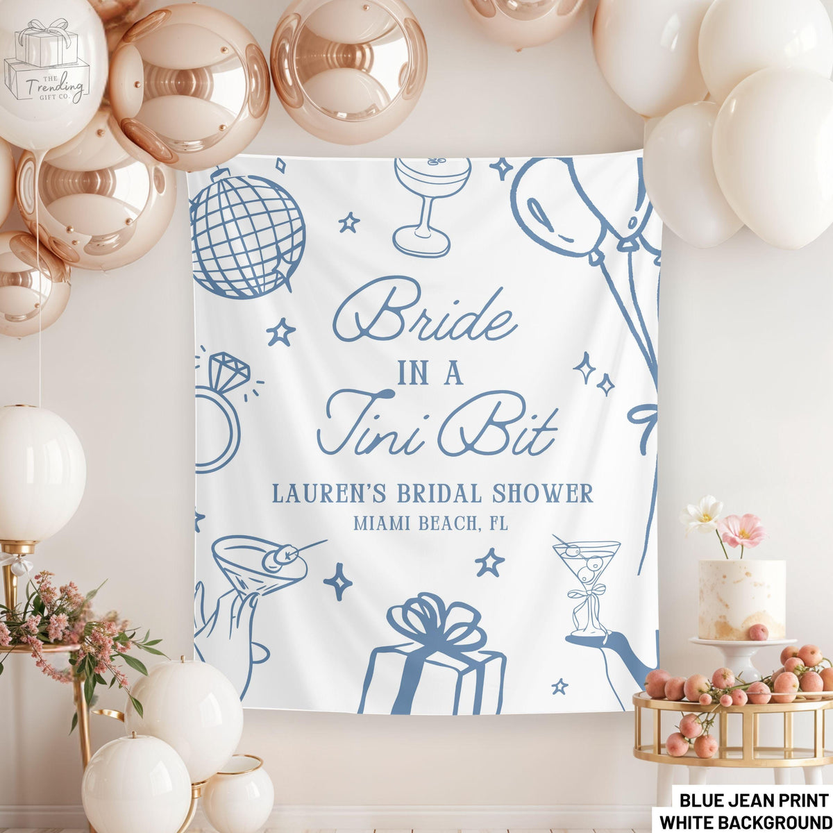 Bride in a Tini Bit Bridal Shower Sign Martini Bachelorette Decor Backdrop Espresso Martini Bach Welcome Sign Dirty Martini Tapestry Graphic Tee – Easygoing Wear · Perfect For Daily Wear