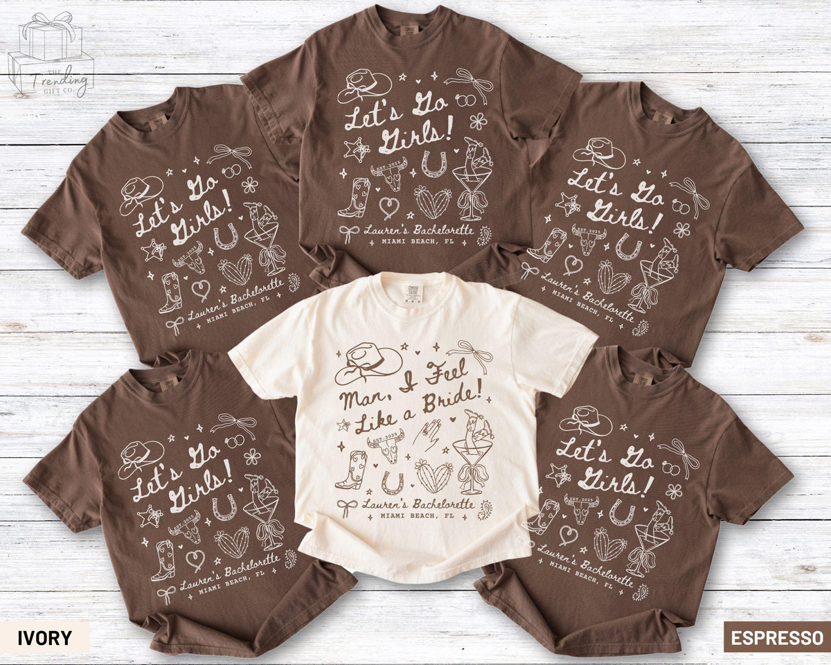 Personalized Lets Go Girls Bachelorette Shirts Nashville Custom Cowgirl Country Bach Tees Austin Last Rodeo Bachelorette Party Tshirts Graphic Tee – Premium Graphic · Trending Graphic Apparel