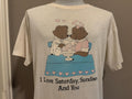 Vintage 8039s I Love Saturdays Sundaes And You Loving Teddy Bears Nightgown Tshirt XXL Graphic Tee – Easygoing Wear · Perfect For Daily Wear