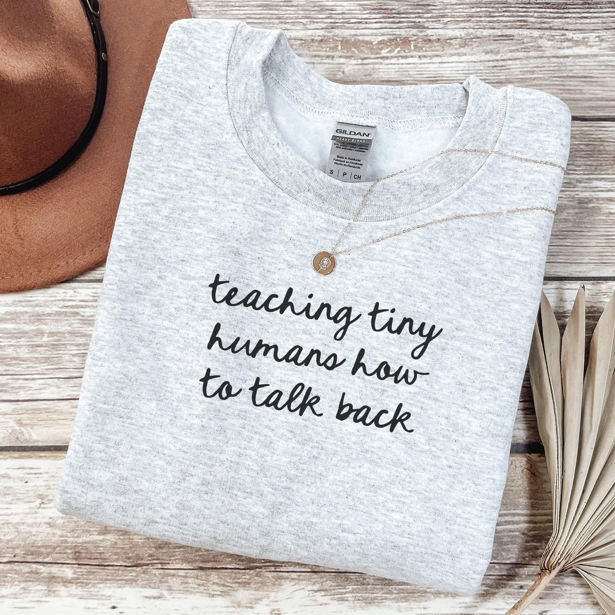 Speech Therapy Teacher or Speech Language Pathologist Sweatshirt with Funny Saying Teaching Tiny Humans to Talk Back SLP Speech Therapist Sweatshirt – Everyday Comfort · High-Quality Print