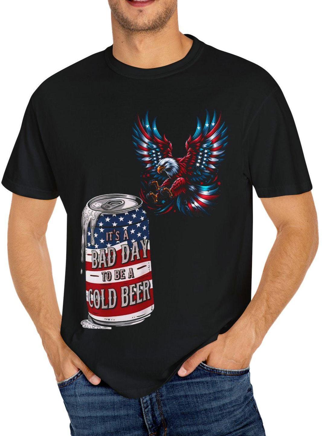 Bad Day To Be A Beer Patriotic Eagle comfort color tshirt Graphic Tee Patriotic Shirt Fourth of July Shirt freedom shirt Graphic Tee – Bold Style · Must-Have Style