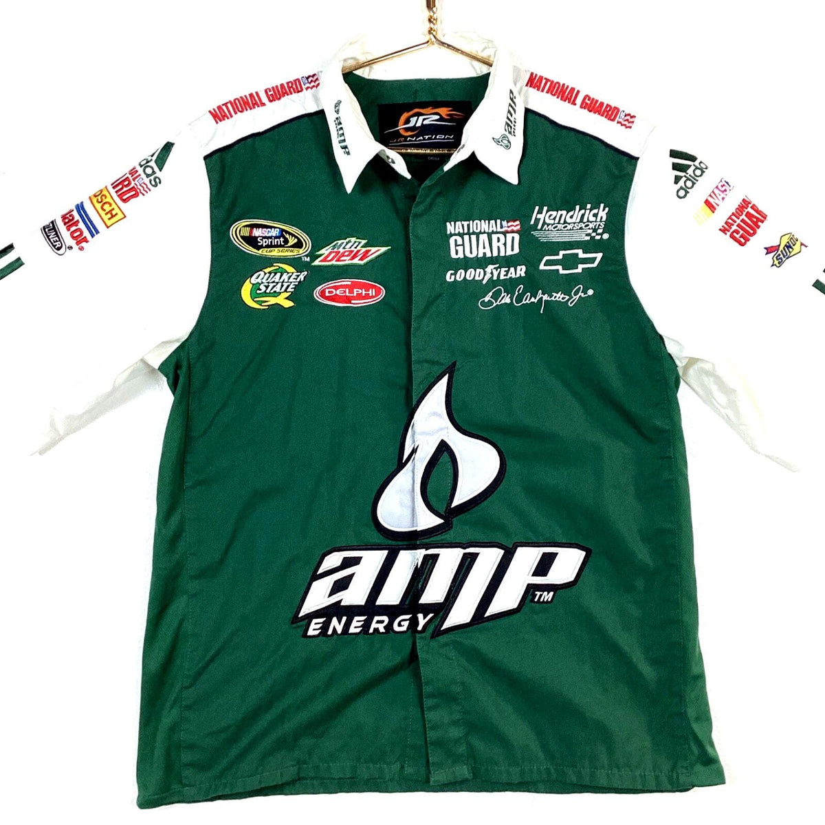 Dale Earnhardt Jr Nascar Racing Shirt Size Small Green Amp Energy Button Up Graphic Tee – Cozy Vibes · Trending Graphic Apparel