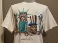 Vintage 200039s Boston Massachusetts American Cats Patriotic Kitty Tshirt L Graphic Tee – Bold Style · Trending Graphic Apparel