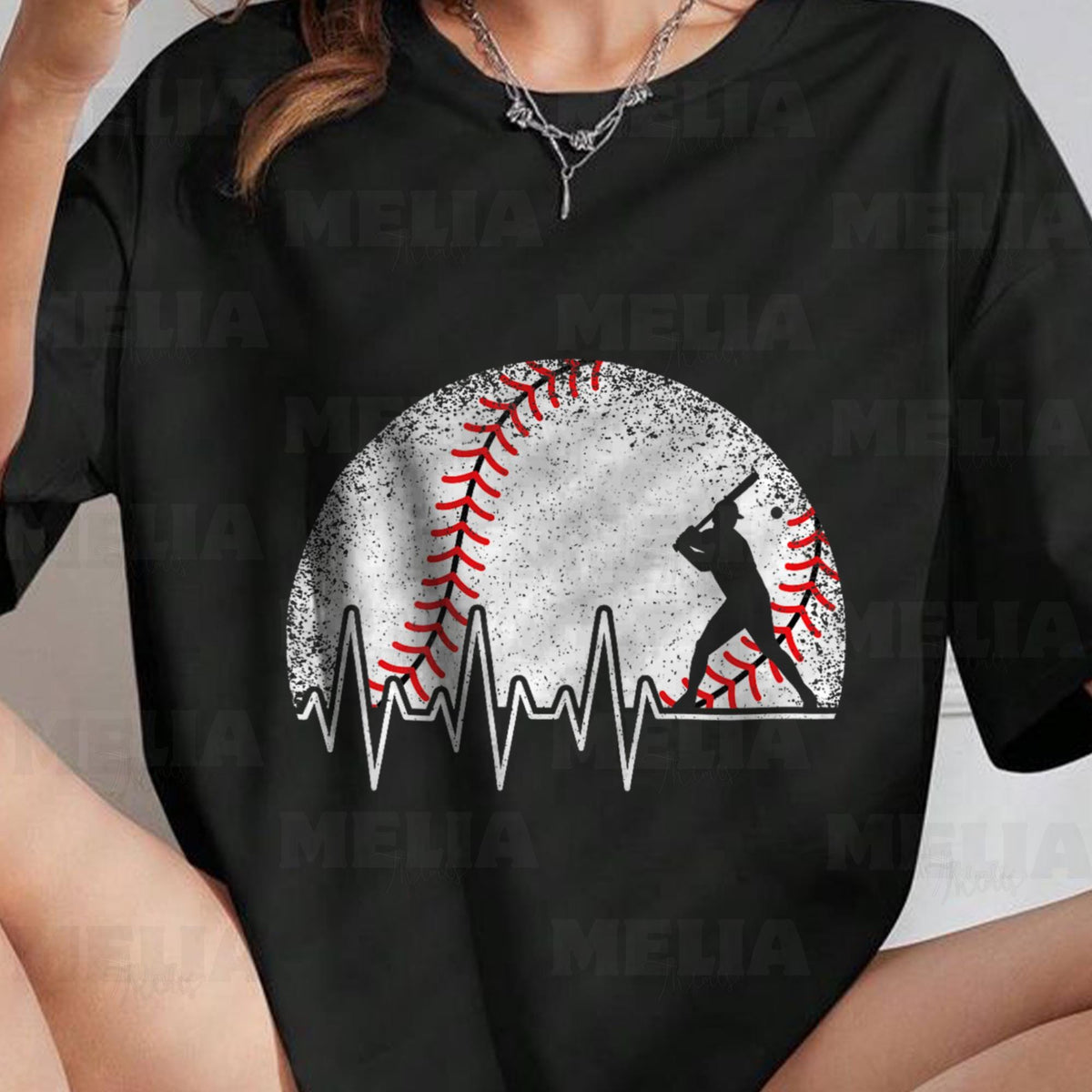 Funny baseball heartbeat PNG design for T shirts and apparel Sports graphic PNG for fans players Baseball Heartbeat digital PNG Graphic Tee – Cozy Vibes · High-Quality Print
