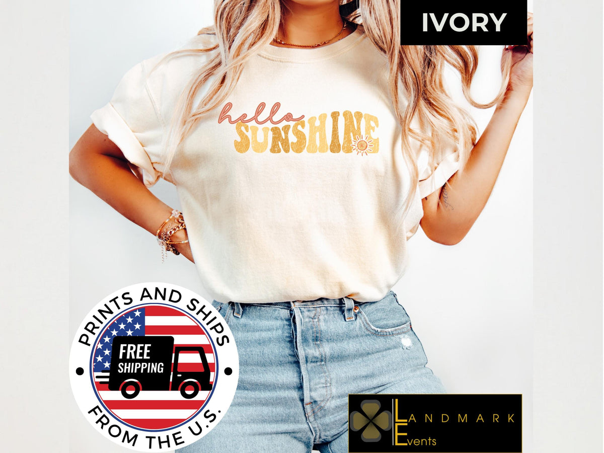 Hello Sunshine T shirt Graphic Tee Summer Shirt Beach Vibes Top Unisex Tee Vacation Clothing tshirt Retro sun shirt Graphic Tee – Everyday Comfort · Trending Graphic Apparel