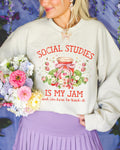 Social Studies Teacher Sweatshirt with Boho Strawberries Cute Matching History Department Shirt with Flowers Back to School Social Studies Sweatshirt – Premium Graphic · Perfect For Daily Wear