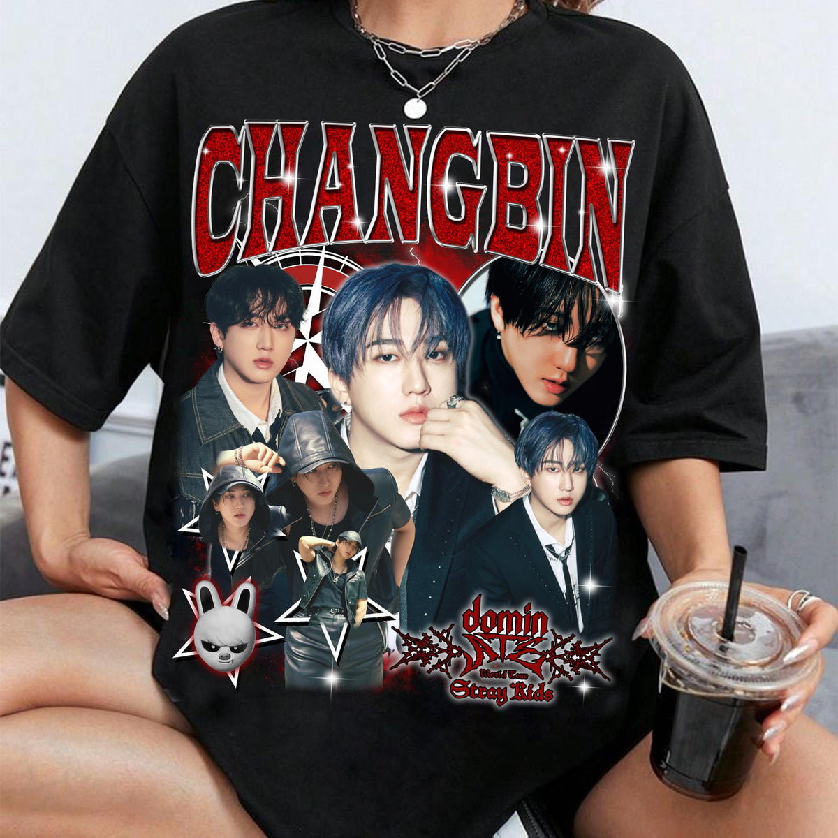 Retro Changbin Stray Kids T shirt Stray Kids dominATE SKZOO World Tour US 2025 Shirt Evil Skzoo Shirt Stray Kids Ate Album Shirt Sweater Graphic Tee – Aesthetic Look · Trending Graphic Apparel