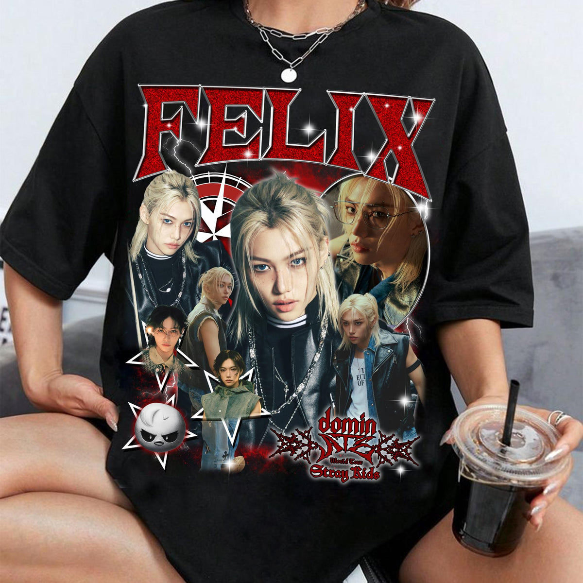 Retro Felix Stray Kids T shirt Stray Kids dominATE SKZOO World Tour US 2025 Shirt Evil Skzoo Shirt Stray Kids Ate Album Shirt Sweater Graphic Tee – Feel-Good Design · Must-Have Style