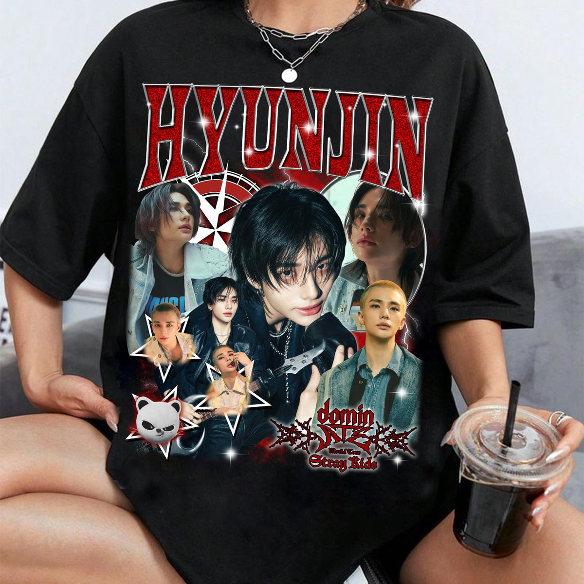 Retro Hyunjin Stray Kids T shirt Stray Kids dominATE SKZOO World Tour US 2025 Shirt Evil Skzoo Shirt Stray Kids Ate Album Shirt Sweater Graphic Tee – Feel-Good Design · Trending Graphic Apparel