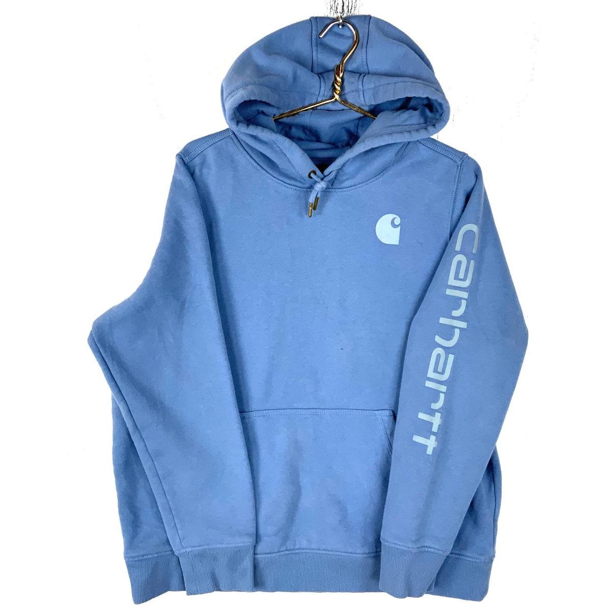 Carhartt Sweatshirt Hoodie Size XL Blue Relaxed Fit Spelled Out Work Wear Hoodie – Fan Favorite · Top Pick For Any Outfit