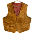 Vintage 1980s Suede Leather Vest XL Brown Snap Button Graphic Tee – Fan Favorite · Great Gift For Fans