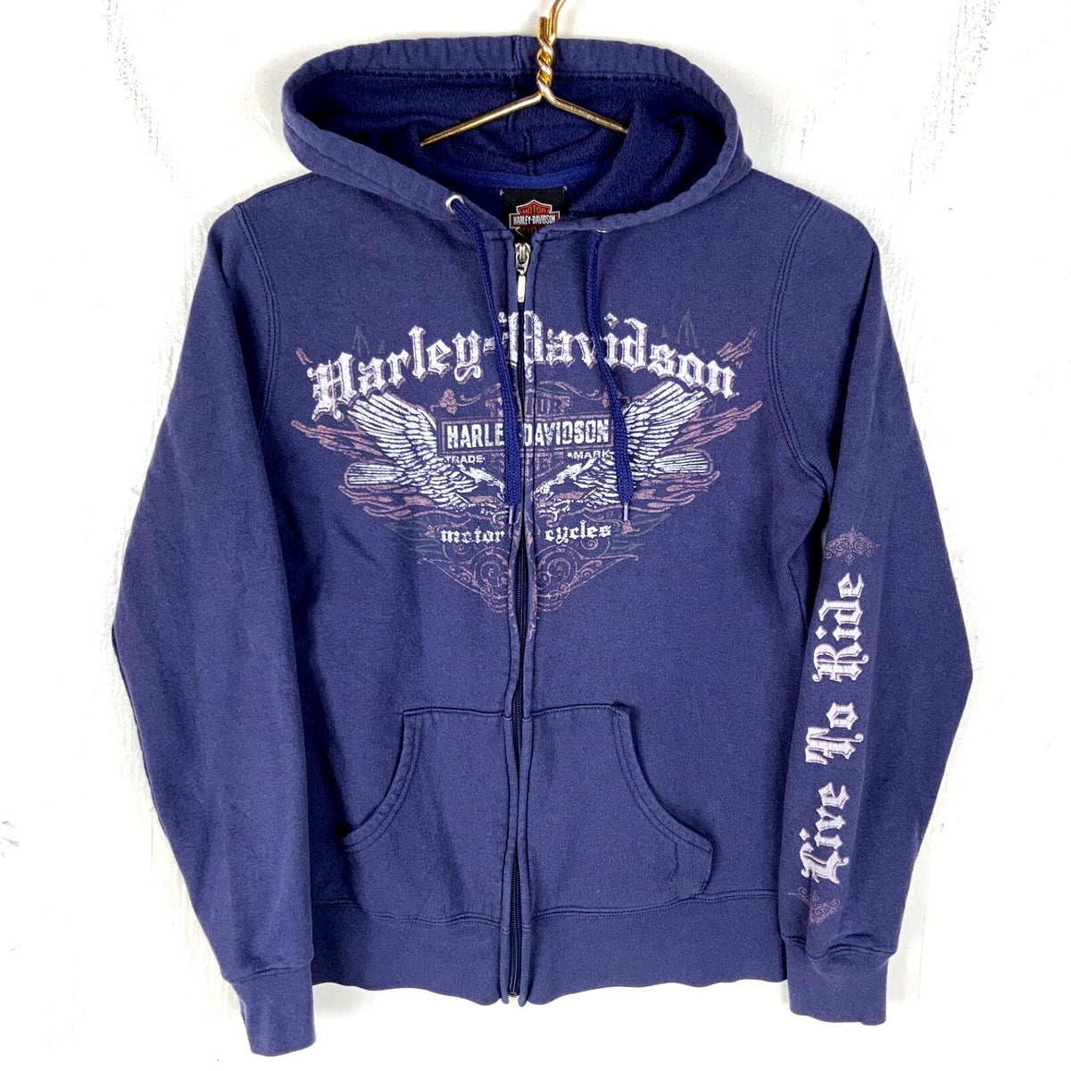 Vintage Harley Davidson Women39s Sweatshirt Hoodie Medium Purple Full Zip Y2k Hoodie – Soft Feel · Perfect For Daily Wear