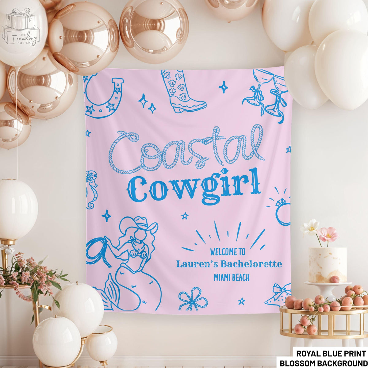 Coastal Cowgirls Bachelorette Banner Custom Disco Cowgirl Tapestry Western Bridal Shower Welcome Sign Last Rodeo Girls Beach Trip Decor Graphic Tee – Feel-Good Design · Perfect For Daily Wear