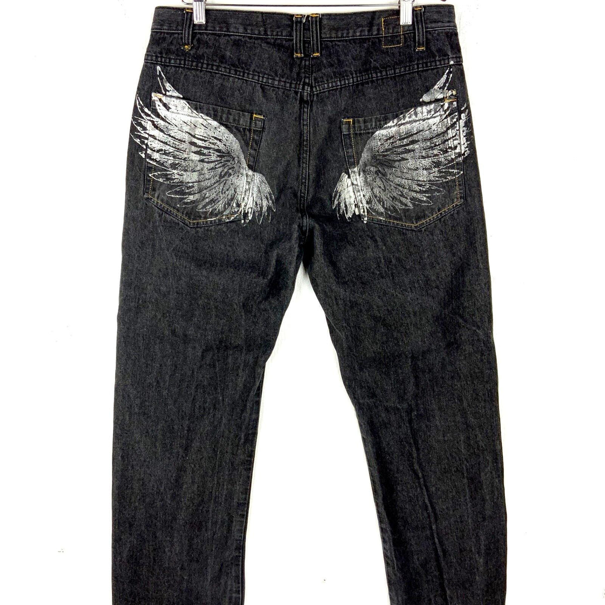 Vintage Karl Kani Gold Denim Jean Size 36x34 Black Straight Leg Y2k Wings Graphic Tee – Premium Graphic · Trending Graphic Apparel