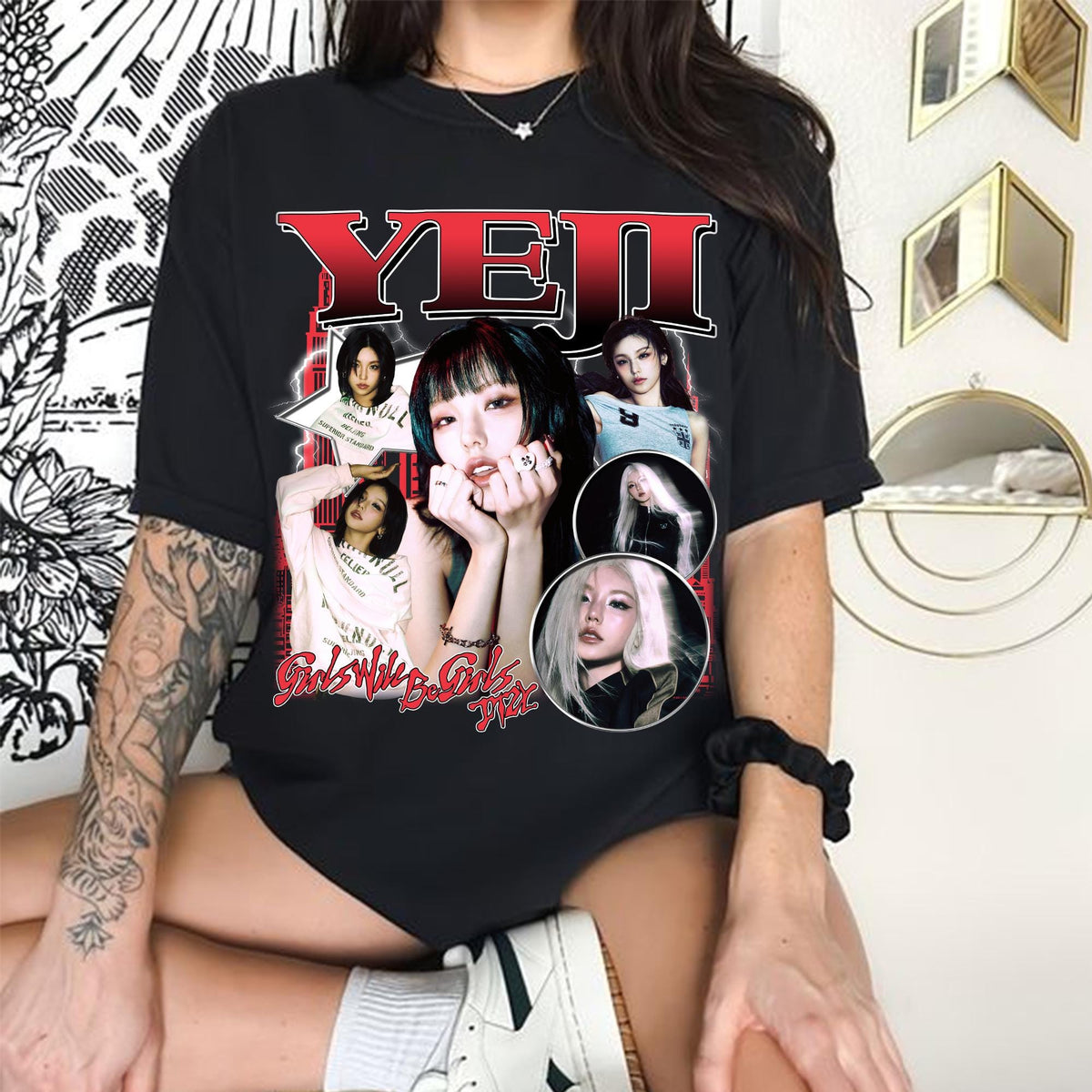 Retro Yeji Itzy T shirt Itzy Girls Will Be Girls Shirt ITZY Born to Be 2nd World Tour Shirt Itzy Twinzy Members Kpop Shirt Sweater Graphic Tee – Everyday Comfort · Top Pick For Any Outfit