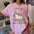 Book Lover Silly Goose Tee Shirt for School Librarian Reading Teacher Cute Romance Reader Bookish TShirt with Flowers for Animal Lover Graphic Tee – Cozy Vibes · Great Gift For Fans