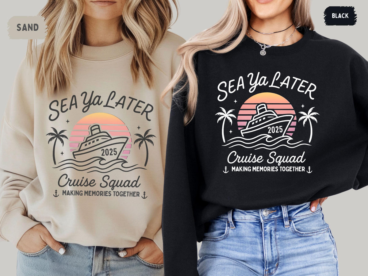 Custom Cruise Crew Sweatshirt Comfort Colors Tee Hoodie Personalized Family Vacation Matching Apparel Girls Matching Cruise Crew tee Hoodie – Soft Feel · High-Quality Print